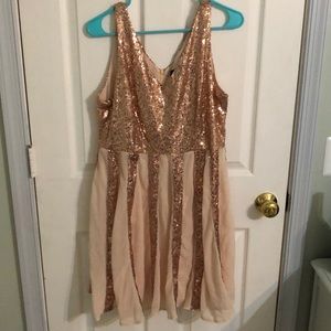 Rose gold sequin party dress